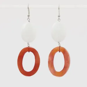 Orecchini in Corno ed Agata Bianca, con Argento