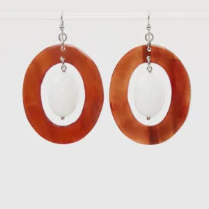 Orecchini in Corno ed Agata Bianca, con Argento
