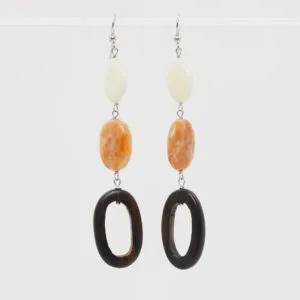 Orecchini in Aragonite e Forme in Ebano