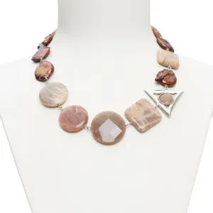 Collana in Pietra di Luna e Perle Piatte