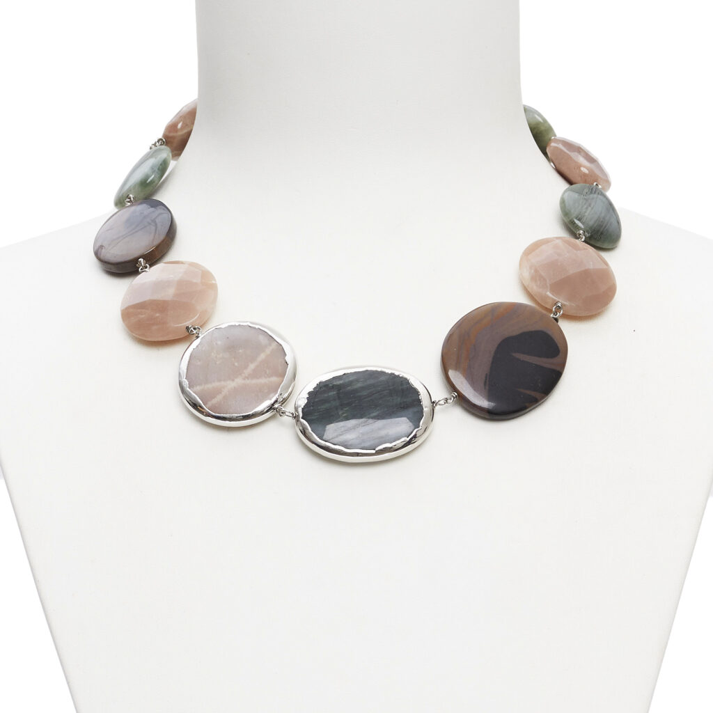 Collier en agate Sage, pierre de lune et jaspe Outback