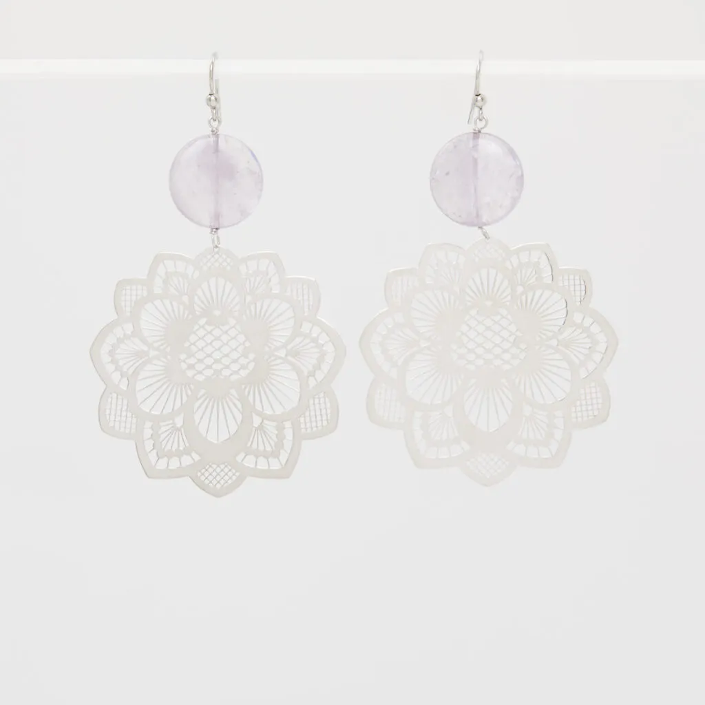Orecchini con elementi in Argento ed Ametista