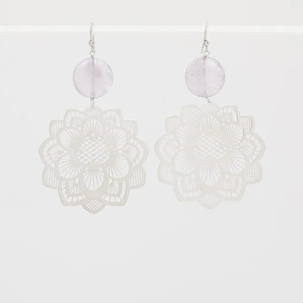 Orecchini con elementi in Argento ed Ametista