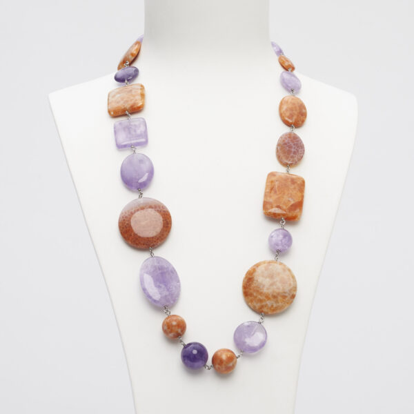 Collana rilegata in Ametista ed Aragonite