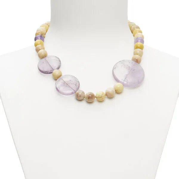 Collana corta in Ametista e Golden Eye