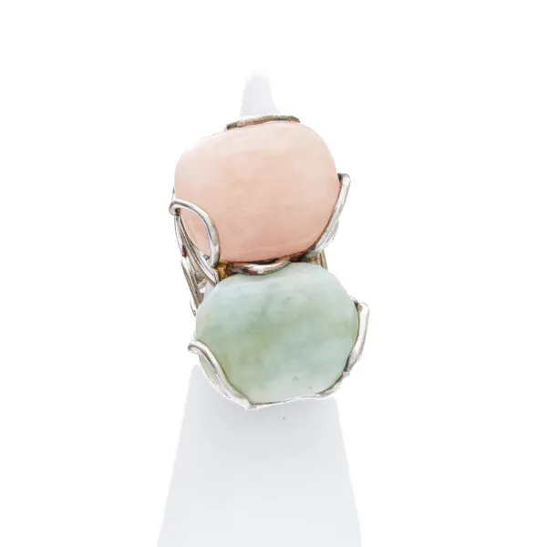 Bague réglable en argent avec Morganite