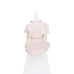 Anello Regolabile in Argento a due pietre con Morganite