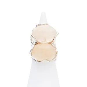 Anello Regolabile in Argento a due pietre con Morganite