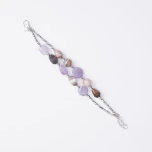 Bracciale infilato Ametista ed Agata Botswana