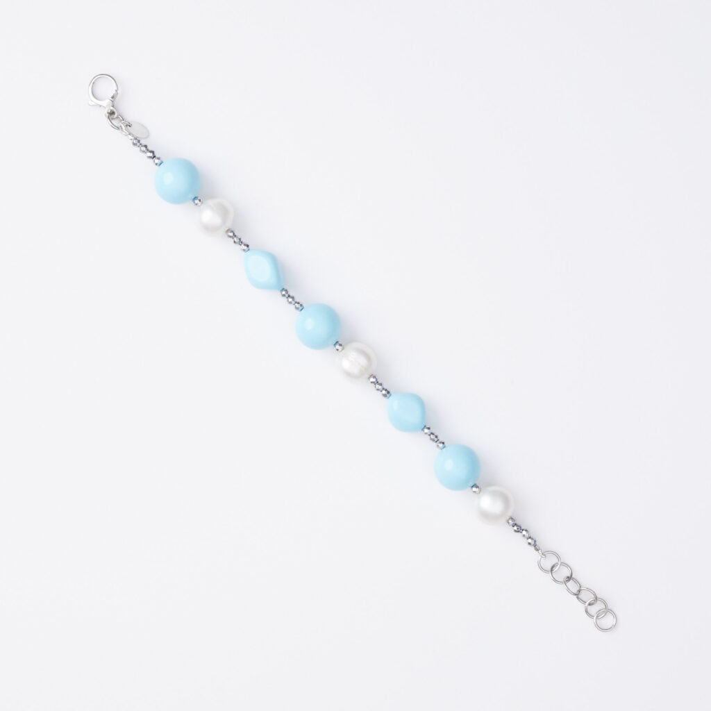 Bracciale infilato in Pasta di Turchese e Perle