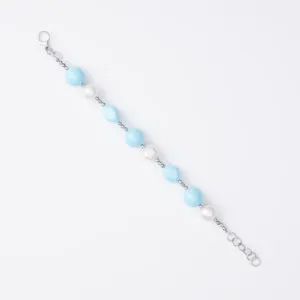 Bracciale infilato in Pasta di Turchese e Perle
