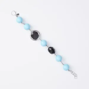 Bracciale in Pasta di Turchese ed Agata Nera Scontornata