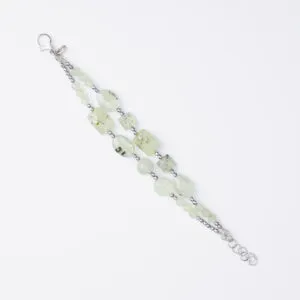 Bracciale a due fili, in Prehnite ed Ematite