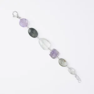 Bracciale infilato con Ametista Scontornata e Lodolite
