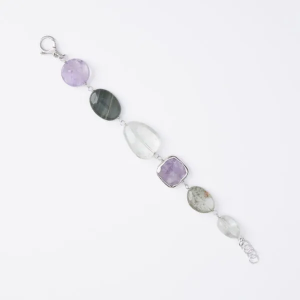 Bracciale infilato con Ametista Scontornata e Lodolite