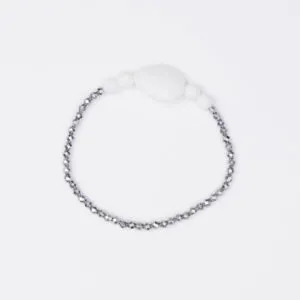 Bracciale Elastico in Ematite ed Agata Bianca