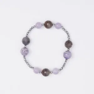Bracciale Elastico in Ematite e Ametista ed Agata Botswana