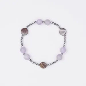 Bracciale Elastico in Ematite e Ametista ed Agata Botswana