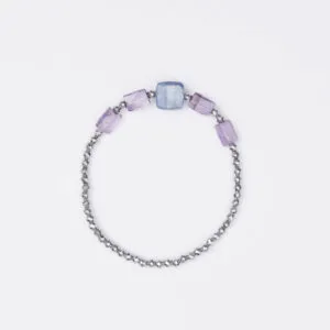 Bracciale Elastico in Ematite, Cianite ed Ametista