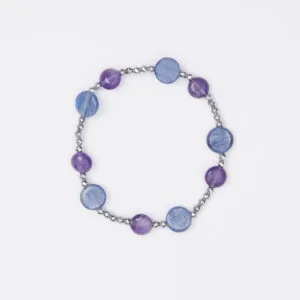 Bracciale Elastico in Ematite, Cianite ed Ametista