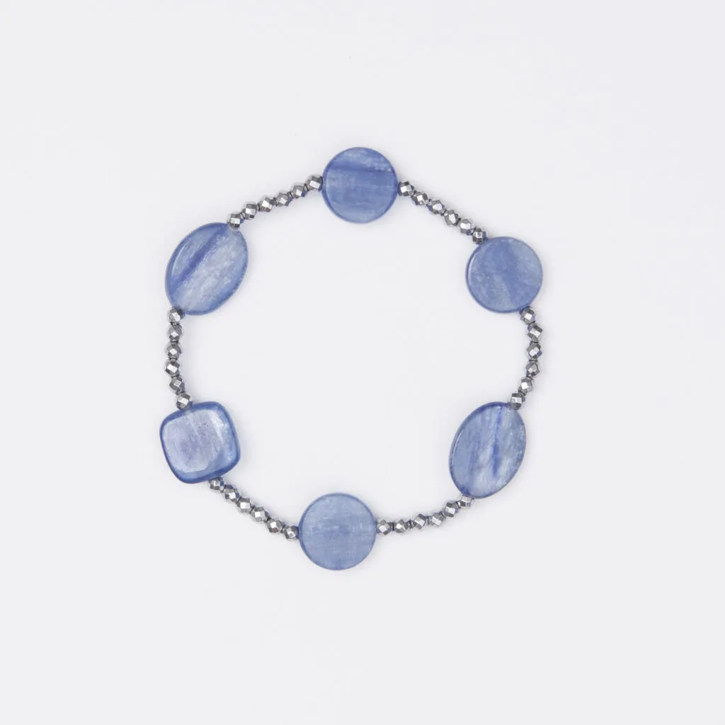 Bracciale Elastico in Ematite e Cianite