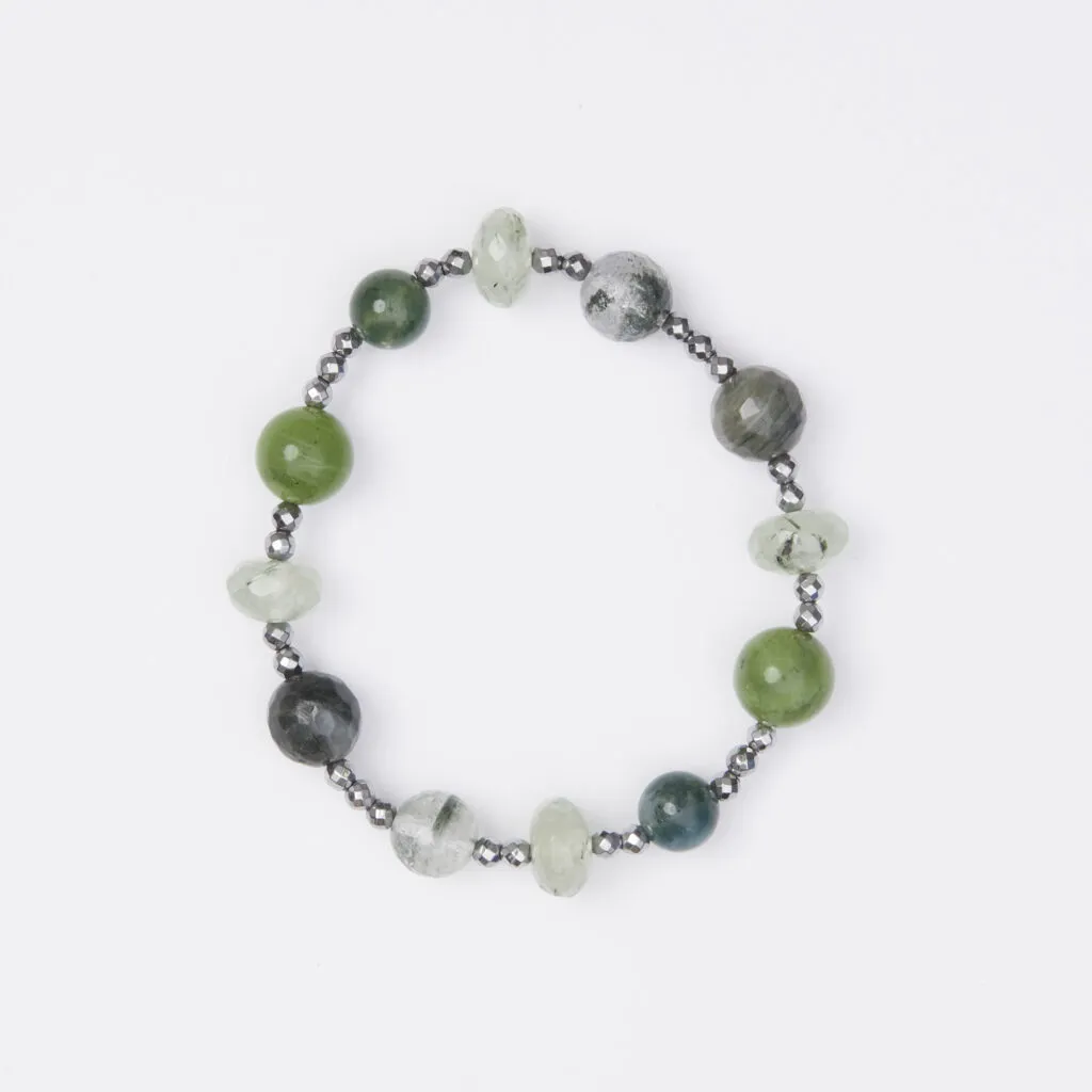 Hematiet, Prehniet, Nefriet en Muskiet Elastische Armband