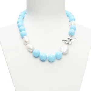Collana Girocollo in Pasta di Turchese e Perle