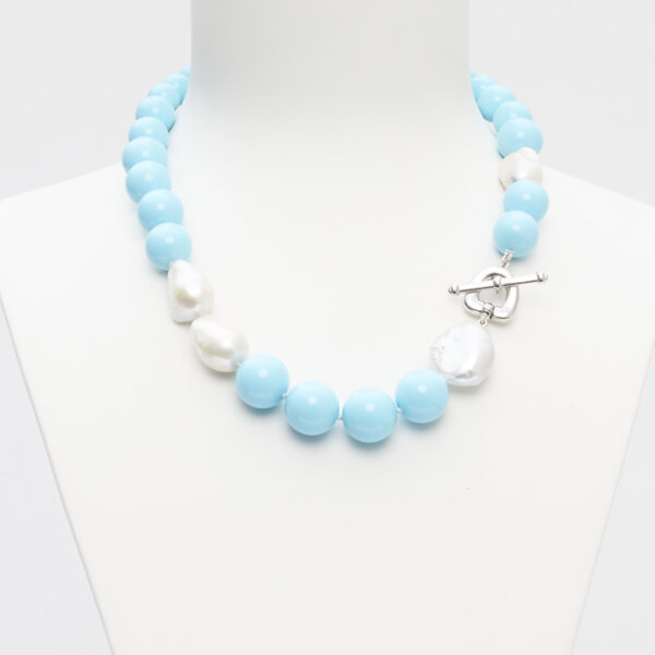 Collana Girocollo in Pasta di Turchese e Perle
