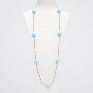 Collana lunga con sfere in Pasta di Turchese ed Ematite