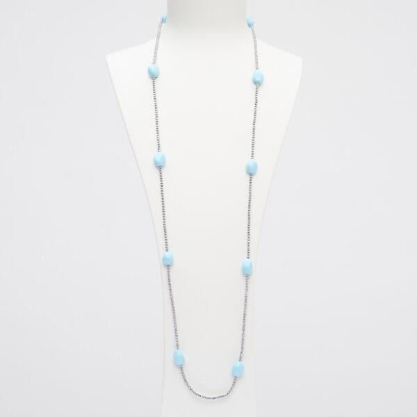 Collana lunga in Pasta di Turchese ed Ematite