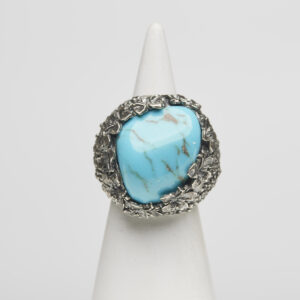 Anello Regolabile in Argento con Pasta di Turchese