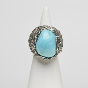 Anello Regolabile in Argento con Pasta di Turchese