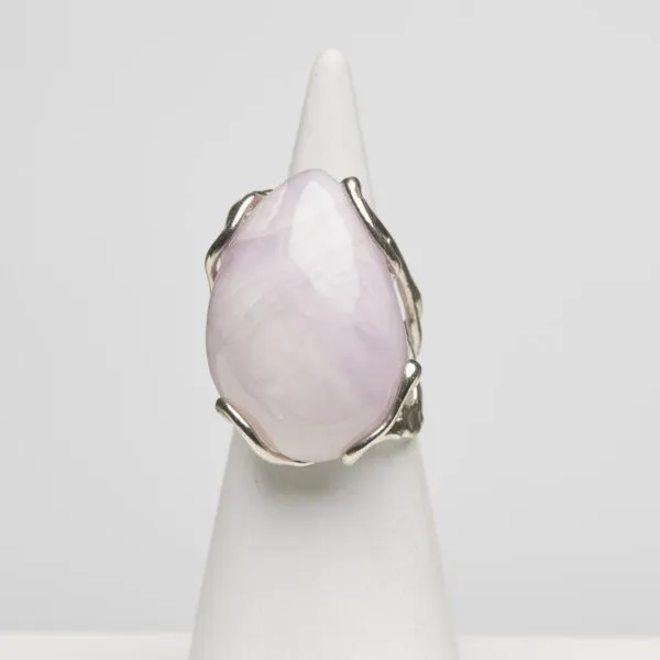 Anello Regolabile in Argento con Kunzite