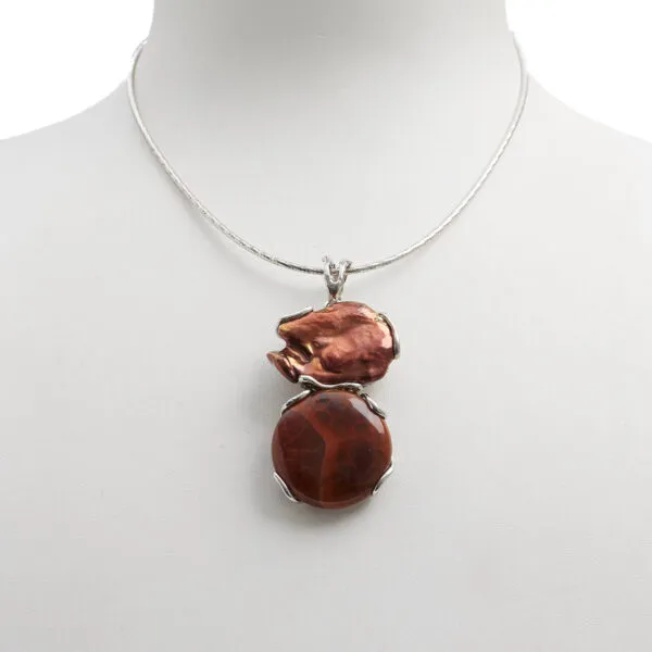 Ciondolo in Agata di Fuoco e Perle