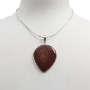 Mokaiet grote druppel hanger met Zilver