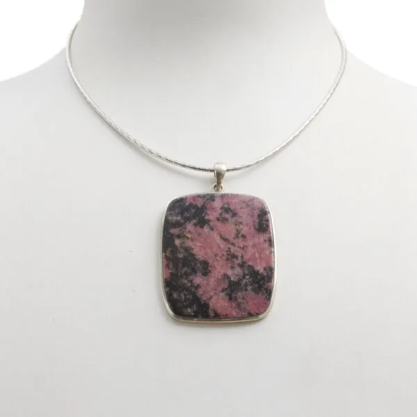 Ciondolo in Rodonite con Argento