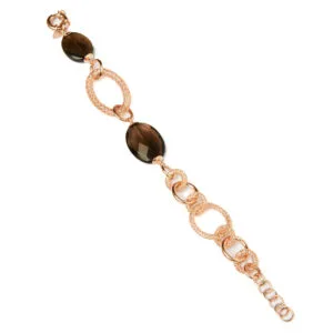 Bracciale in Quarzo Fumè con elementi in Argento