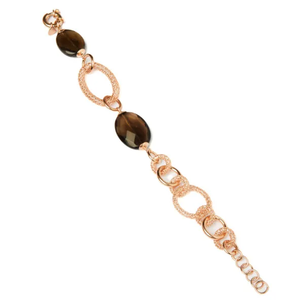 Bracciale in Quarzo Fumè con elementi in Argento