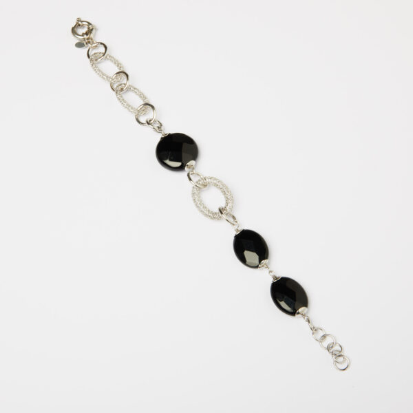 Bracciale con elementi in Argento ed Agata Nera