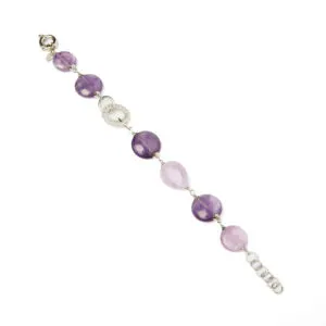 Bracciale rilegato in Ametista con cerchi in Argento
