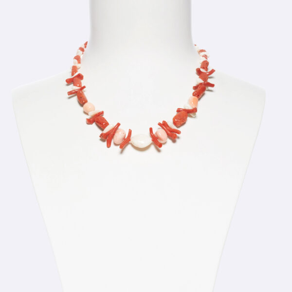 Collana corta in Corallo ed Argento