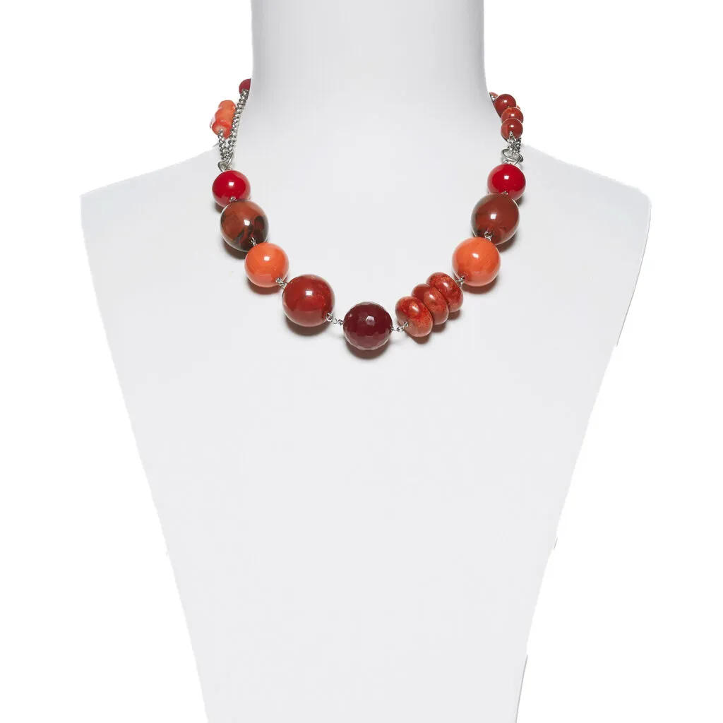 Collana con Elementi in resina, Quarzi e Bamboo