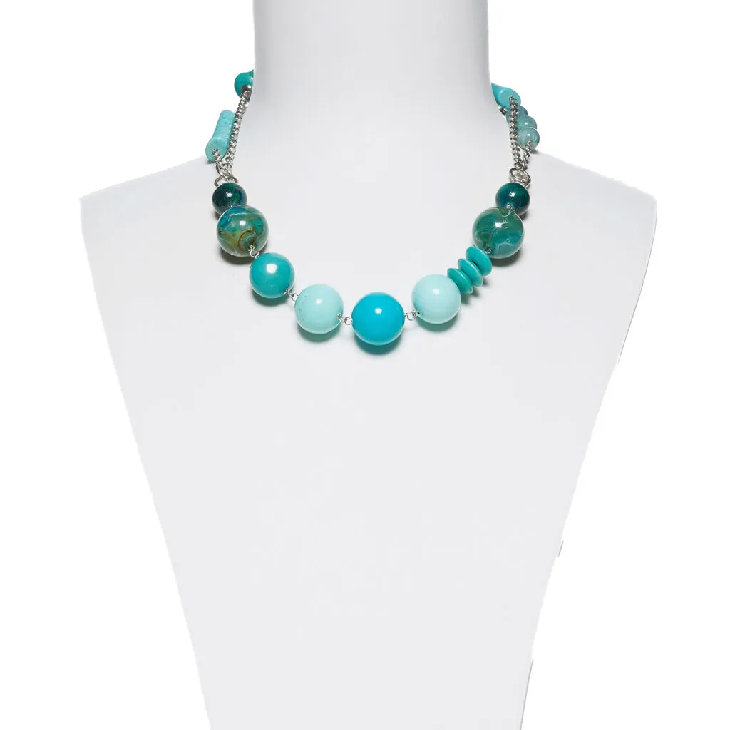 Collana con Elementi in resina e Aulite Turchese