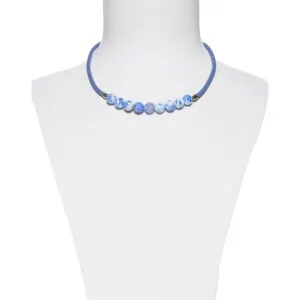 Collana in gomma ed Agata Blu