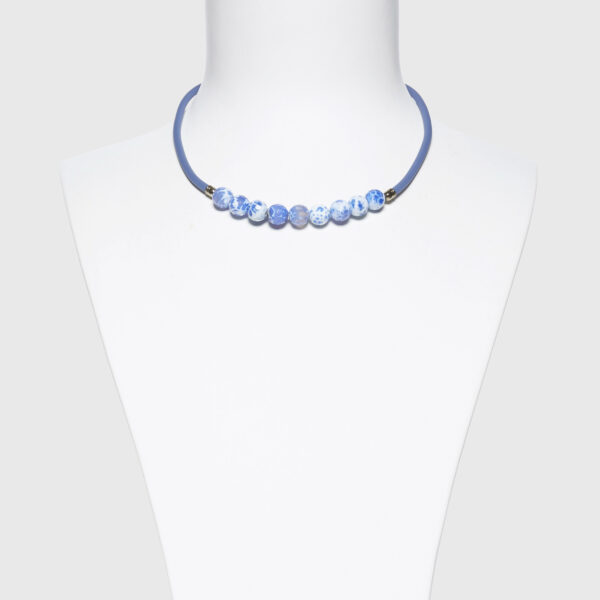 Collana in gomma ed Agata Blu