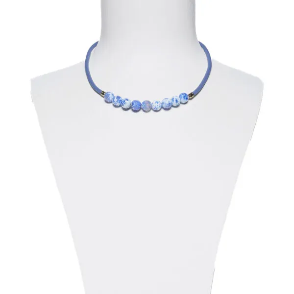 Collana in gomma ed Agata Blu