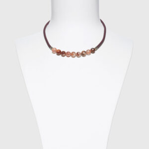 Collana in gomma e Quarzo Ematoide