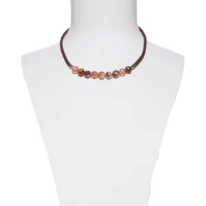 Collana in gomma e Quarzo Ematoide