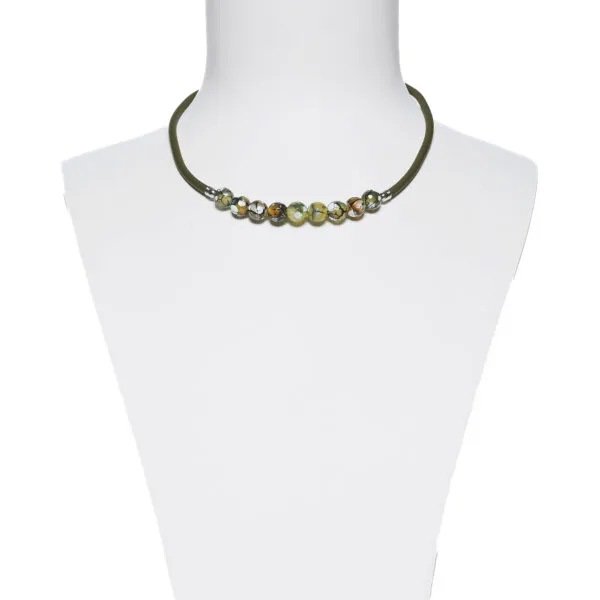 Collana in gomma ed Agata colorata
