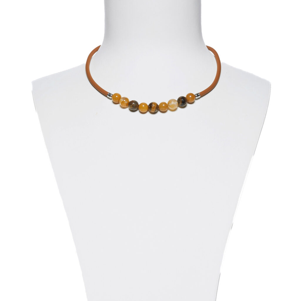 Collana in gomma, Occhio di Tigre ed Agata